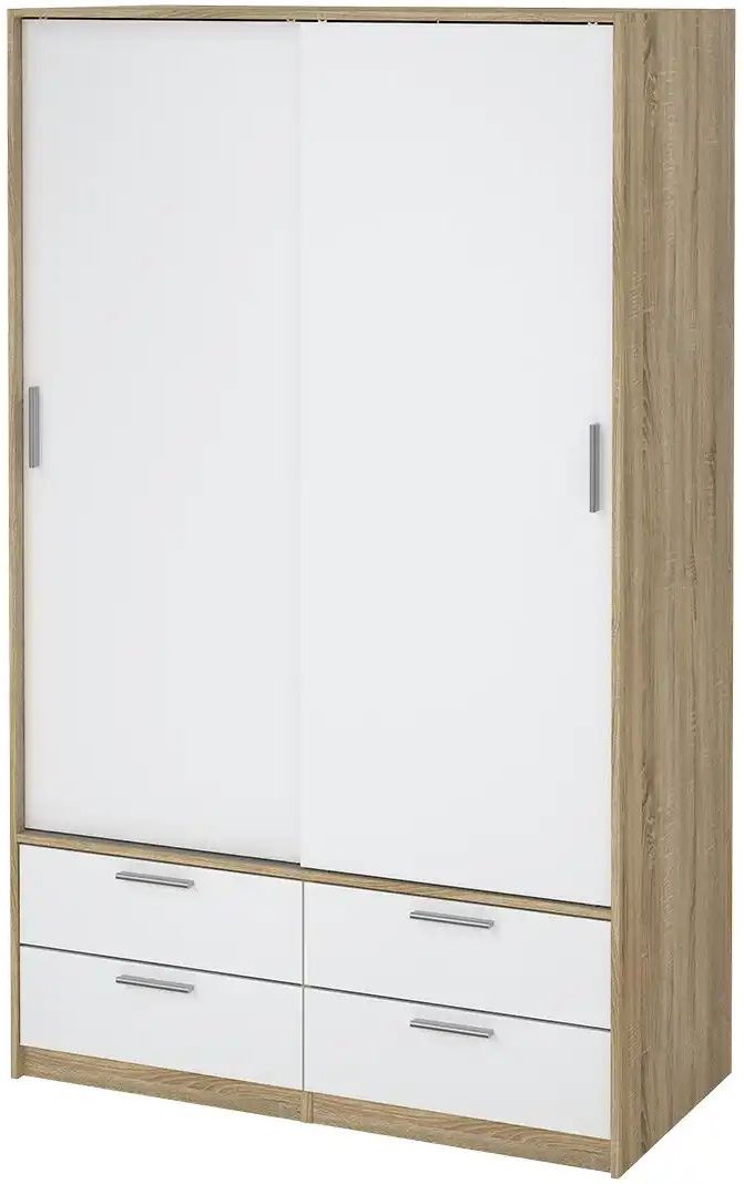 Schiebetürenschrank 2-türig Lewes ¦ weiß ¦ Maße (cm): B: 121 H: 200 T: 60.0 Schränke > Kleiderschränke > Schwebetürensc...