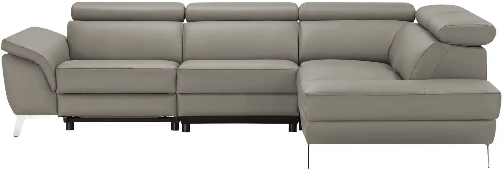 uno Ecksofa Leder  Dallas ¦ grau ¦ Maße (cm): B: 283 H: 74 T: 228.0 Polstermöbel > Sofas > Ecksofas - Höffner