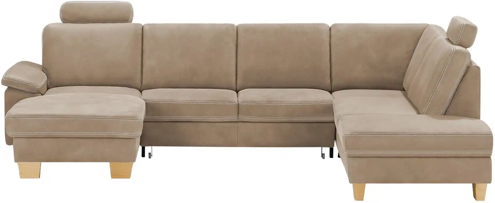 meinSofa Wohnlandschaft Leder Samu ¦ beige ¦ Maße (cm): B: 316 H: 90 T: 235.0 Polstermöbel > Sofas > Schlafsofas - Höffn...