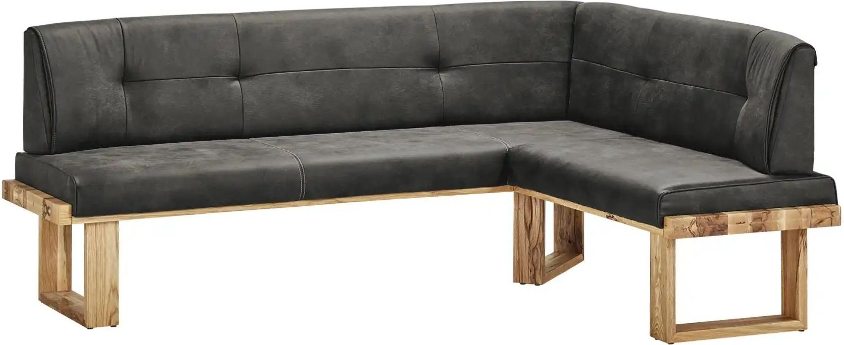 Woodford Eckbank massiv Alina ¦ grau ¦ Maße (cm): B: 225 H: 88 T: 155.0 Bänke > Eckbänke - Höffner