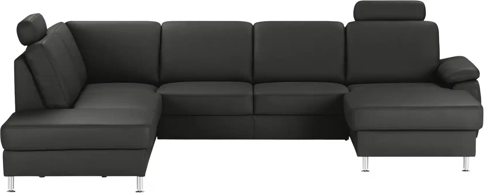 meinSofa Wohnlandschaft mit Sitz- und Rückenbezug aus Leder Kathi ¦ schwarz ¦ Maße (cm): B: 309 H: 86 T: 235.0 Polstermö...