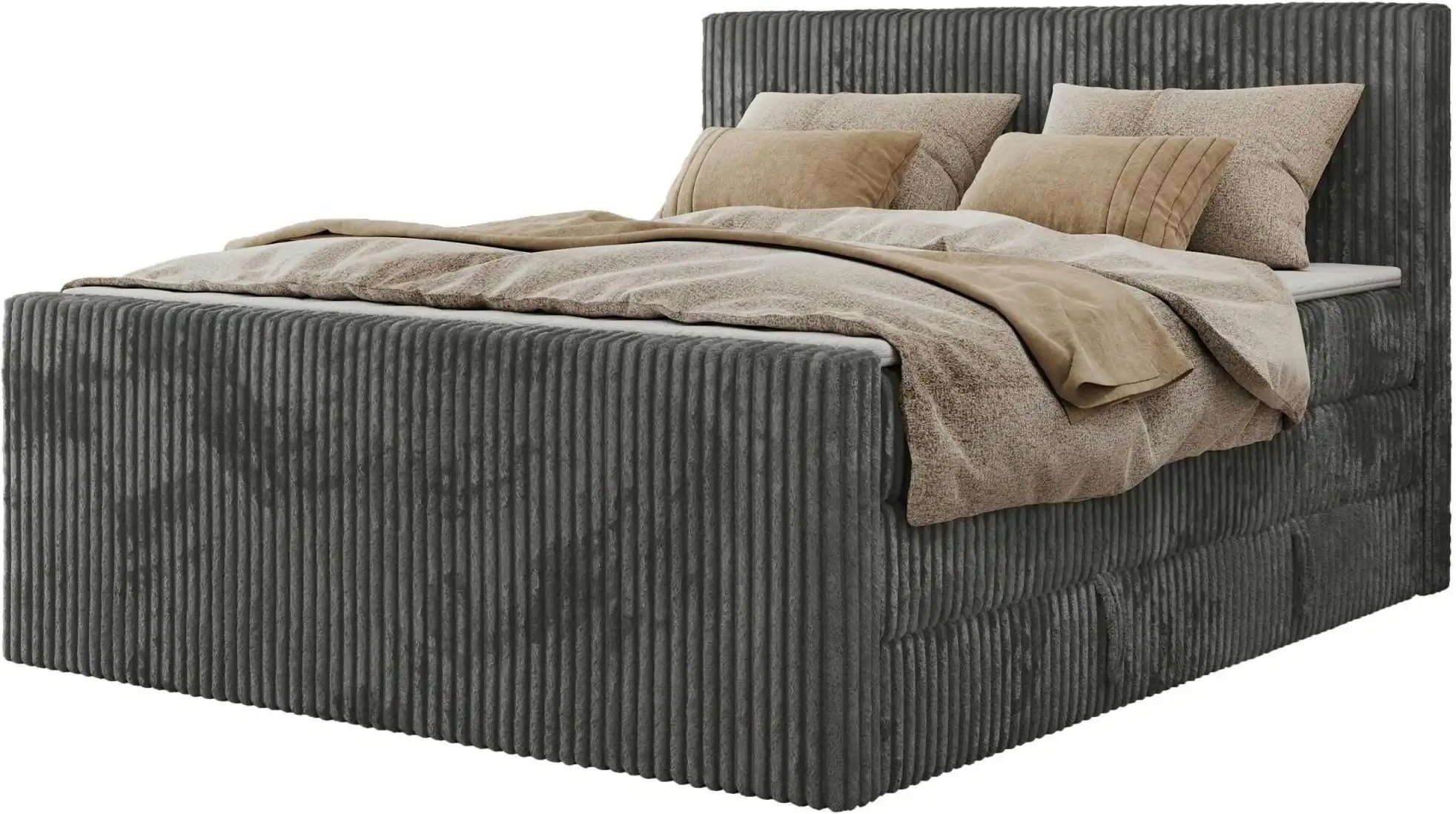 Boxspringbett mit Bettkasten Tiliano King Duo ¦ grau ¦ Maße (cm): B: 164 H: 119 Betten > Boxspringbetten - Höffner