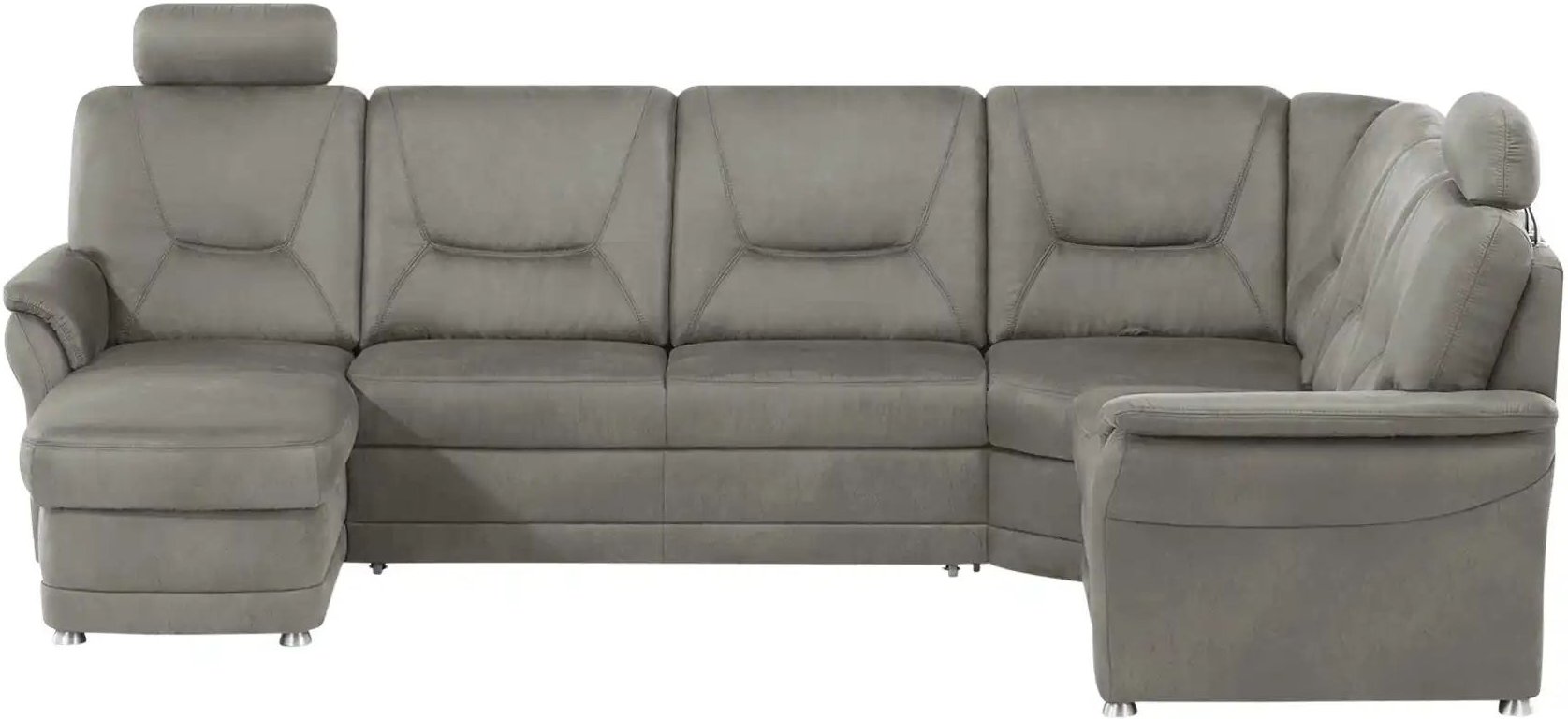 Thumbnail - meinSofa Wohnlandschaft aus Mikrofaser Edda ¦ grau ¦ Maße (cm): B: 309 H: 96 T: 227.0 Polstermöbel > Sofas > Schlafsofas...