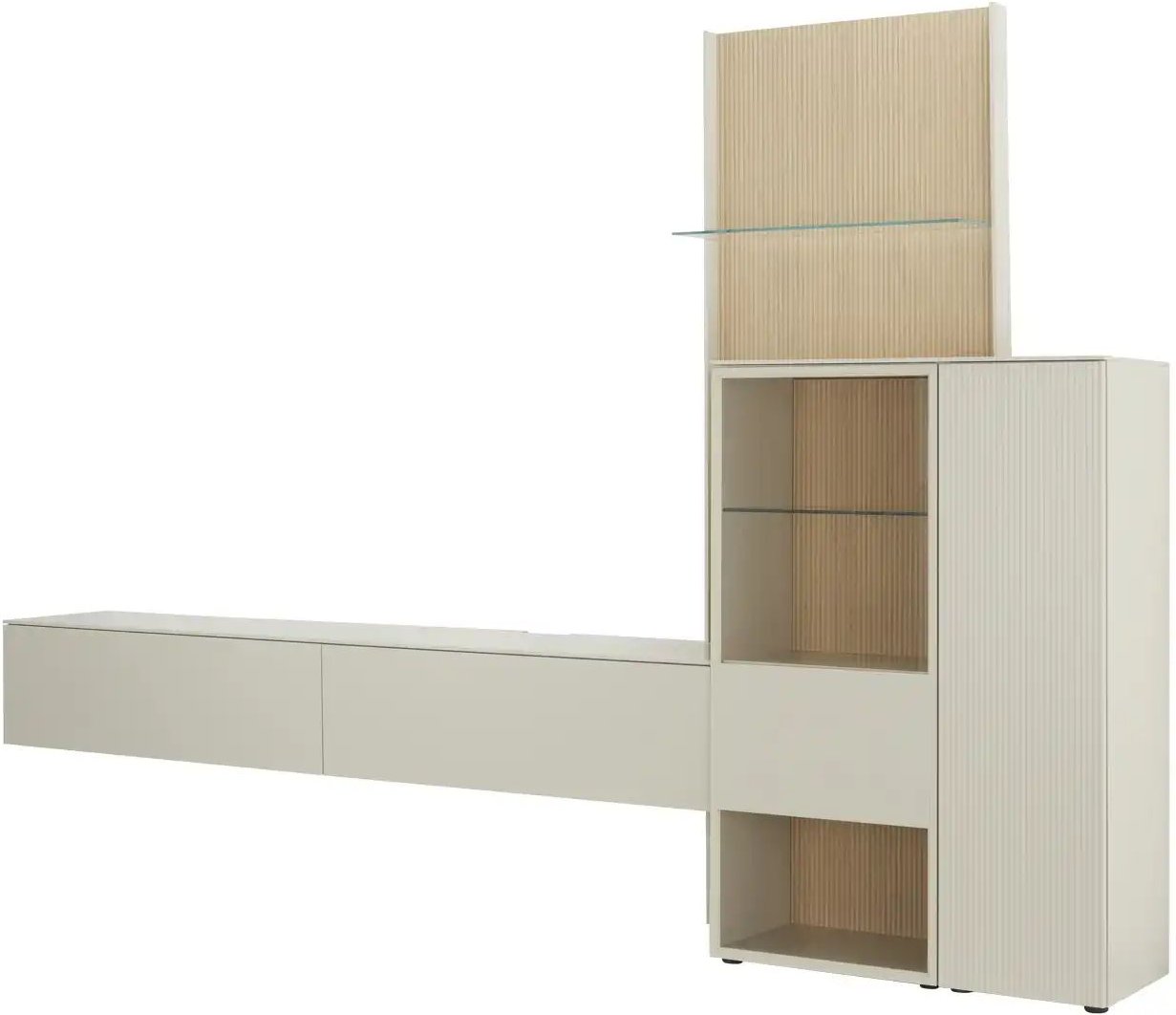 SCHÖNER WOHNEN Kollektion Wohnkombination Amaya ¦ grau ¦ Maße (cm): B: 340 H: 234 T: 45.0 Kommoden & Sideboards > Wohnw...