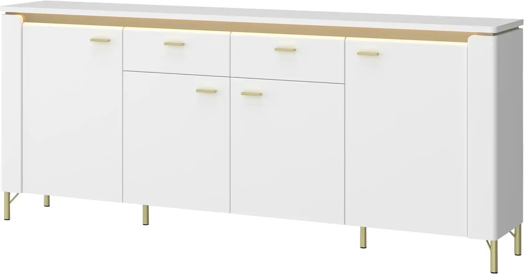 Sideboard mit Softclose Losini ¦ weiß ¦ Maße (cm): B: 200,3 H: 87,3 T: 40.0 Kommoden & Sideboards > Sideboards - Höffner