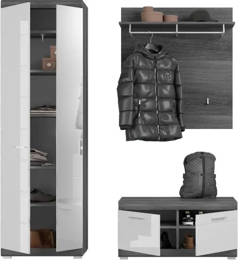 Garderoben-Set Scout ¦ weiß ¦ Maße (cm): B: 167 H: 197 T: 40.0 Garderoben & Kleiderstangen > Garderobensysteme - Höffne...