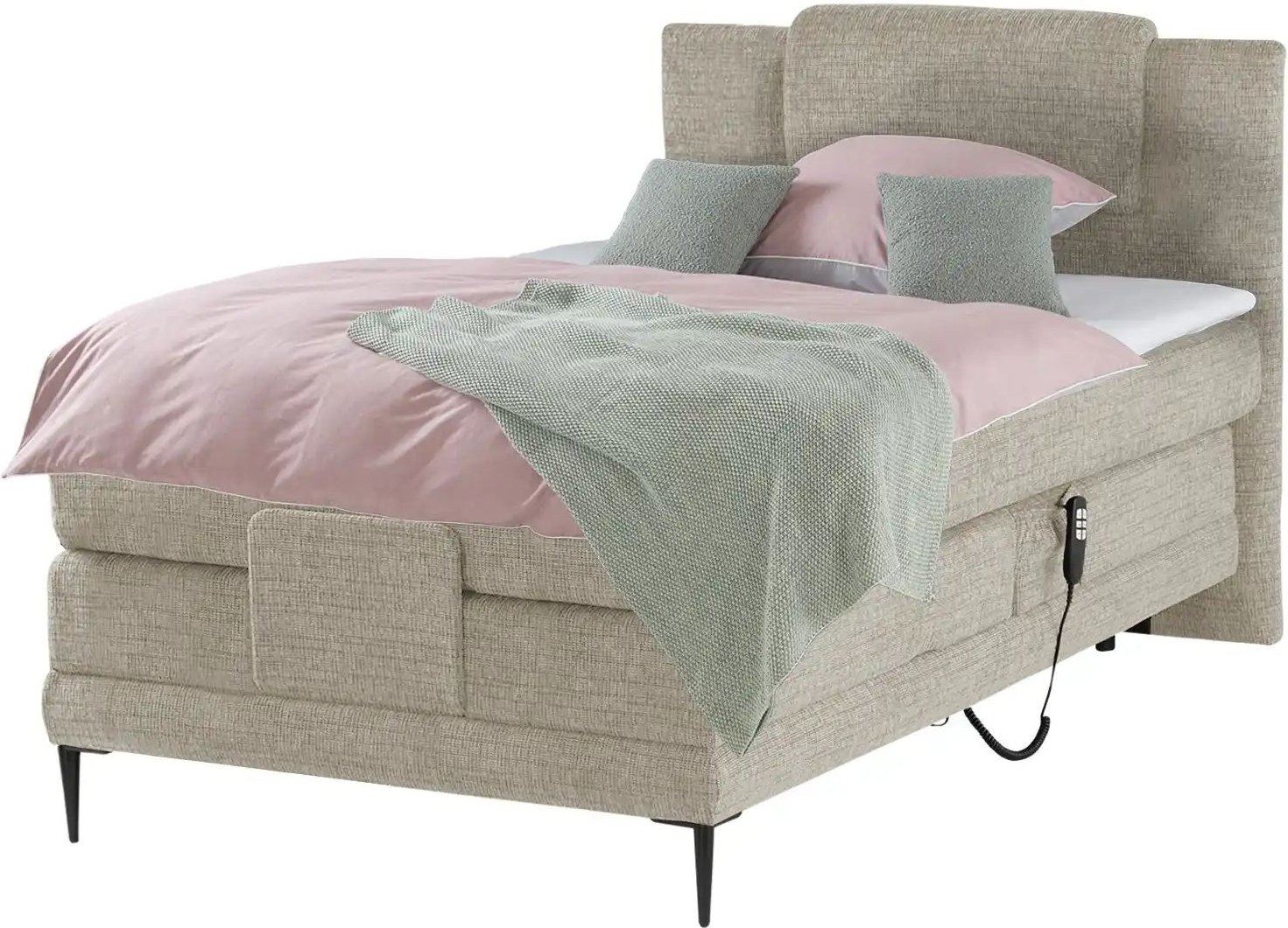 switch Motor-Boxspringbett Wave ¦ beige ¦ Maße (cm): B: 130 H: 111 Betten > Boxspringbetten - Höffner