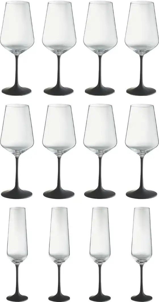 Peill+Putzler Gläserset Alura ¦ schwarz ¦ Glas ¦ Maße (cm): B: 27 H: 19 Gläser & Karaffen - Höffner