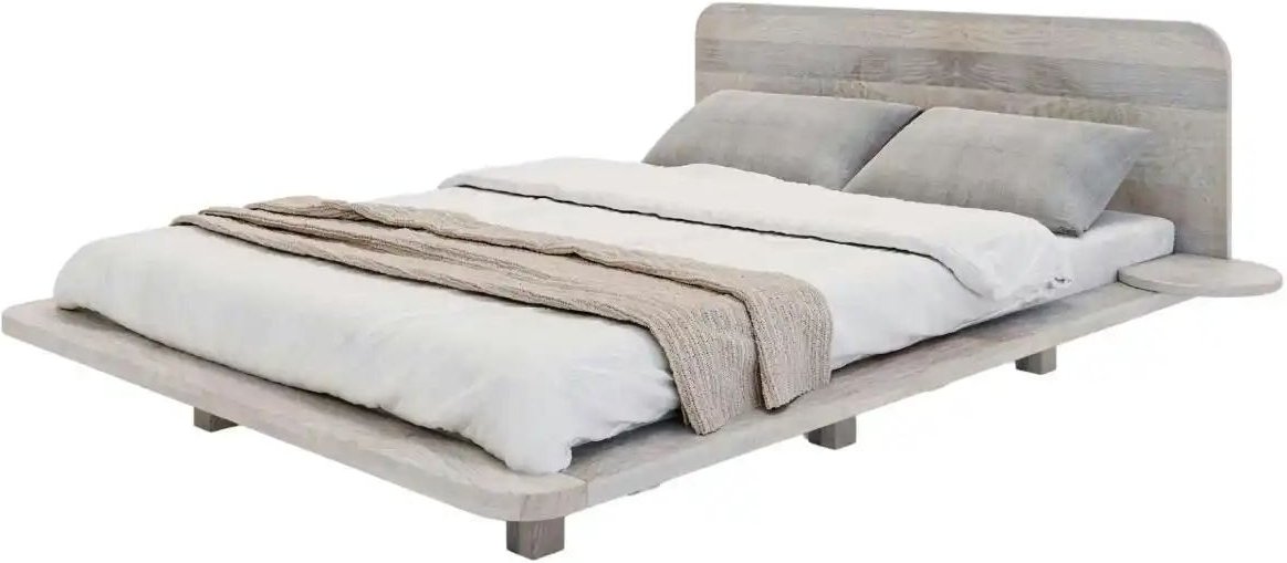 Massivholzbett Eiche Bianco Japandic ¦ weiß ¦ Maße (cm): B: 220,5 H: 79 Betten > Bettgestelle - Höffner