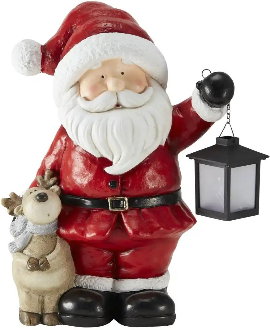 Thumbnail - HOME STORY Deko Weihnachtsmann mit LED Laterne ¦ rot ¦ Magnesia,Kunststoff ¦ Maße (cm): B: 29,5 H: 40 T: 18.0 Weihnach...