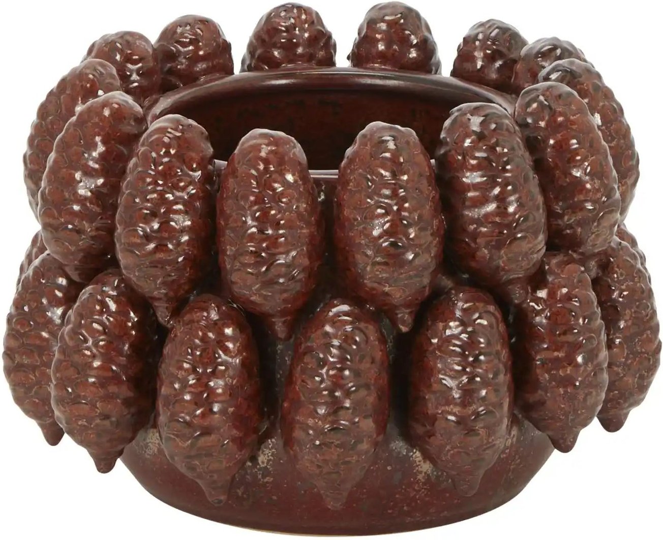 Thumbnail - HOME STORY Übertopf 3D Zapfen ¦ braun ¦ Steingut ¦ Maße (cm): H: 14,8 Ø: 22 Accessoires > Dekoartikel - Höffner