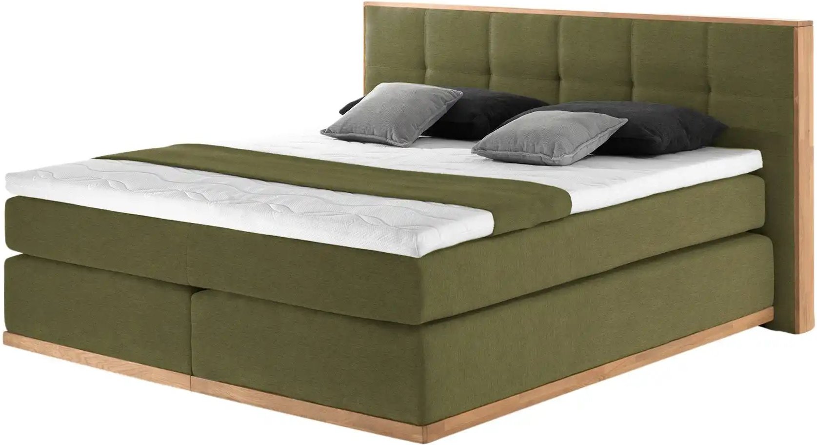 uno Massivholz-Boxspringbett Luca ¦ grün ¦ Maße (cm): B: 200 H: 112 Betten > Boxspringbetten - Höffner