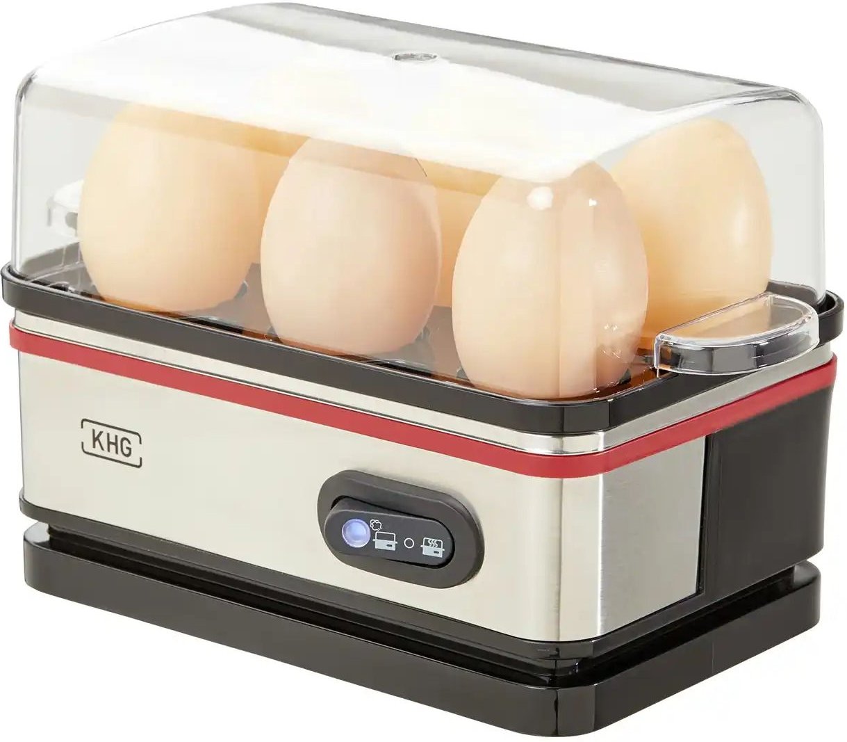 KHG Eierkocher EK-600SE ¦ silber ¦ Kunststoff,Metall ¦ Maße (cm): B: 22 H: 13,8 T: 12.0 Elektrokleingeräte > Eierkocher...