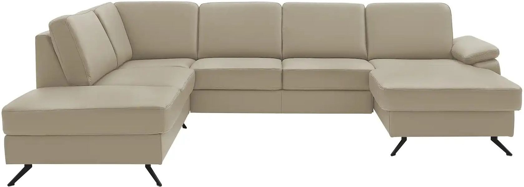 Thumbnail - meinSofa Wohnlandschaft mit Sitz- und Rückenbezug aus Leder Kathi ¦ beige Polstermöbel > Sofas > Wohnlandschaften - Höff...