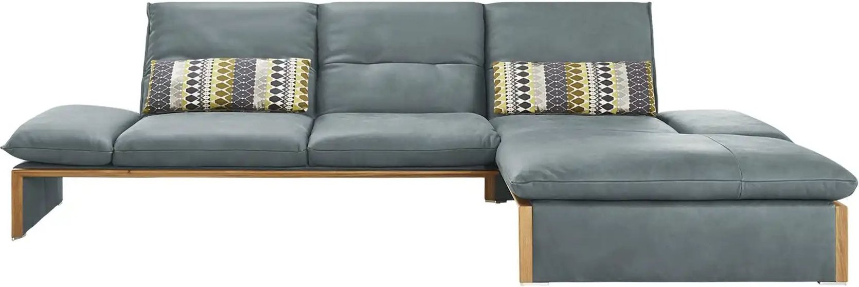Thumbnail - KOINOR Leder-Ecksofa mit Massivholzrahmen aus Wildeiche Humfrey ¦ blau ¦ Maße (cm): B: 314 H: 93 T: 159.0 Polstermöbel >...