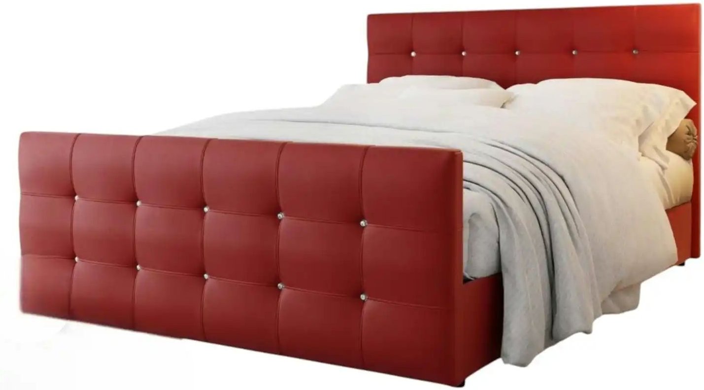 Boxbett Lederoptik mit Stauraum Kleo ¦ rot ¦ Maße (cm): B: 160 H: 105 Betten > Komfortbetten - Höffner