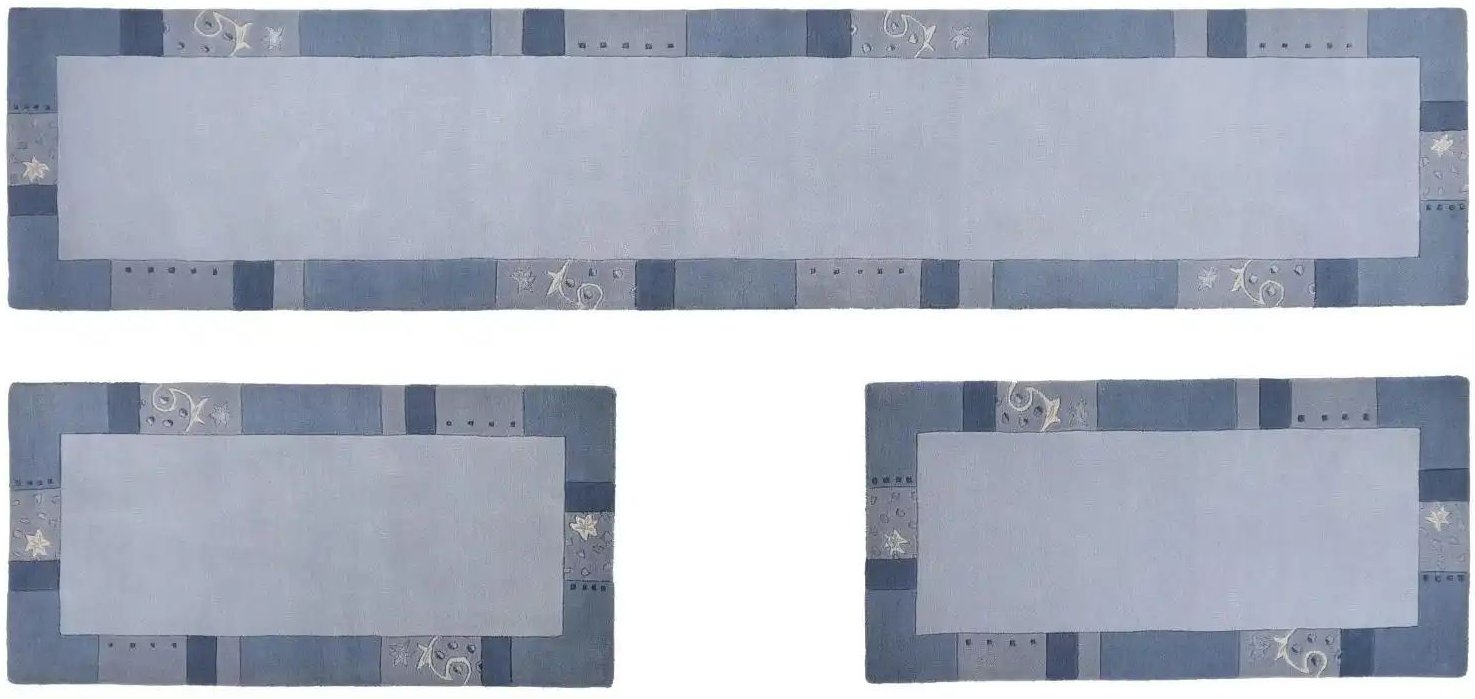 Thumbnail - THEKO Wollteppich Royal Ganges ¦ blau ¦ Wolle ¦ Maße (cm): B: 70 H: 1,3 Teppiche > Bettumrandungen - Höffner