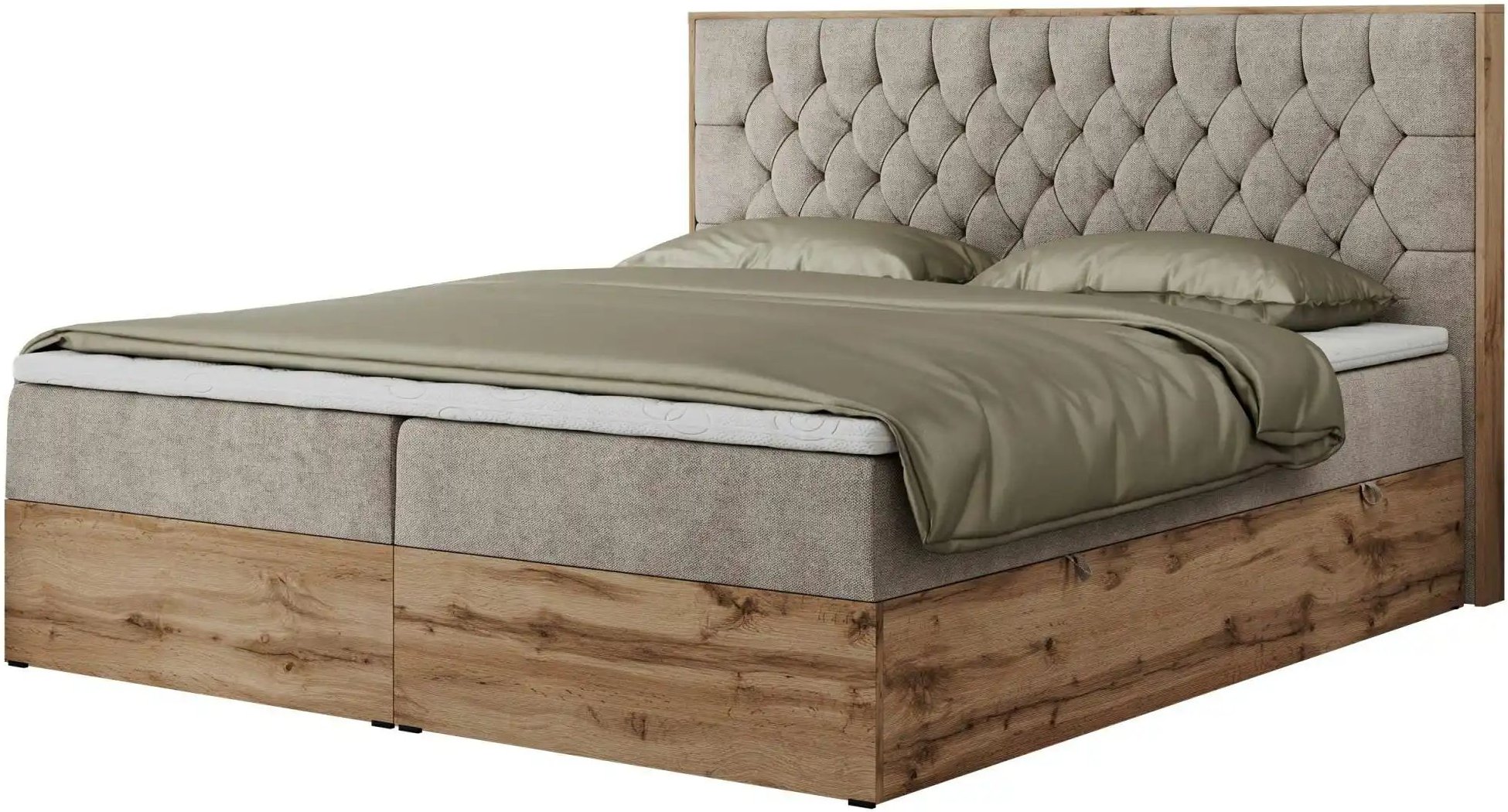 Boxbett mit Bettkasten Amore ¦ beige ¦ Maße (cm): B: 188 H: 115 Betten > Komfortbetten - Höffner