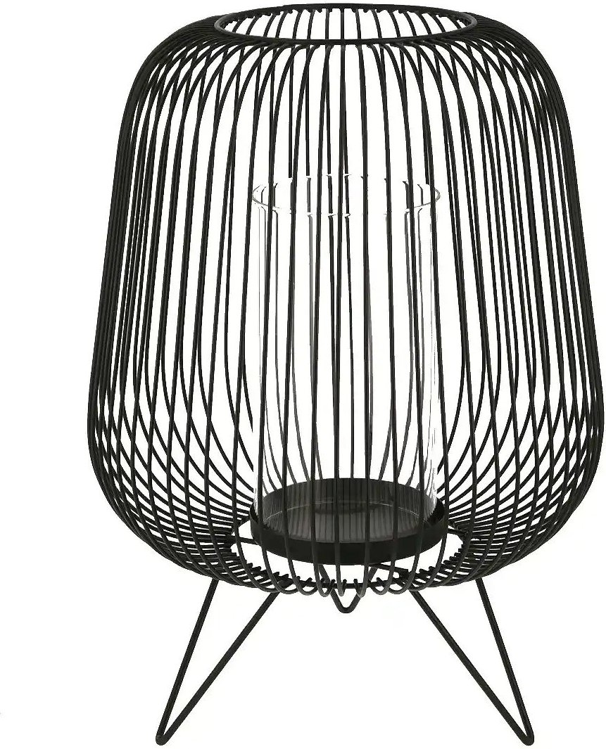 Windlicht ¦ schwarz ¦ Metall,Glas ¦ Maße (cm): H: 34 Ø: 25 Accessoires > Kerzen & Kerzenständer - Höffner