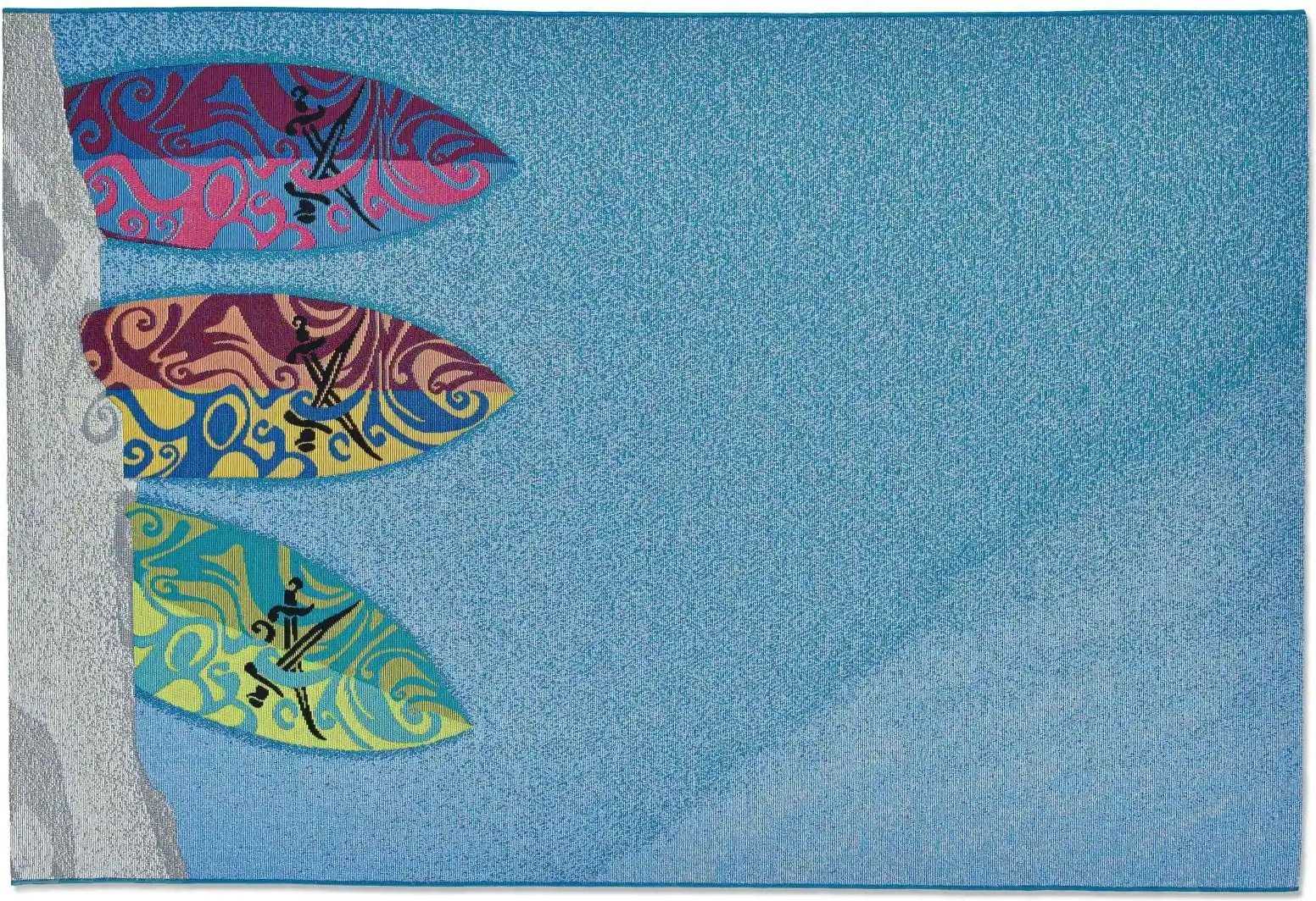 SANSIBAR Sylt Outdoorteppich Rantum Beach ¦ blau ¦ Synthetische Fasern ¦ Maße (cm): B: 60 H: 0,5 Teppiche > Outdoor Tep...