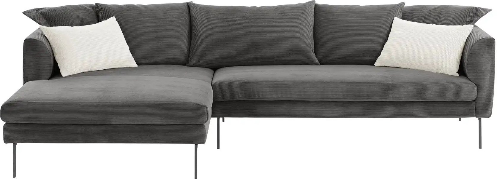 Gray & Jones Ecksofa aus Cord Tierra Fuego ¦ grau ¦ Maße (cm): B: 284 T: 178.0 Polstermöbel > Sofas > 3-Sitzer - Höffner