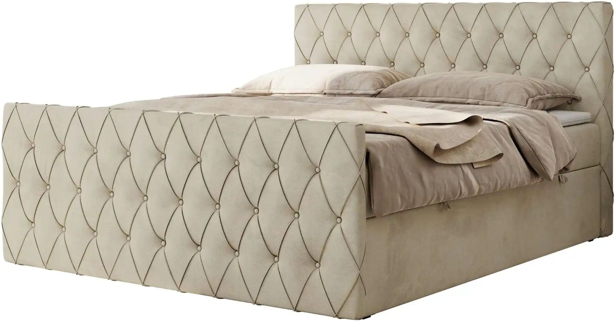 Boxbett mit Bettkasten Miren Duo ¦ beige ¦ Maße (cm): B: 141 H: 110 Betten > Komfortbetten - Höffner