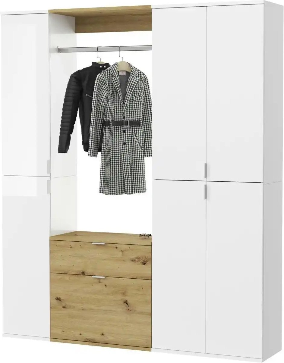 Thumbnail - Garderoben-Set Projekt X ¦ holzfarben ¦ Maße (cm): B: 152 H: 193 T: 34.0 Garderoben & Kleiderstangen > Garderobensystem...