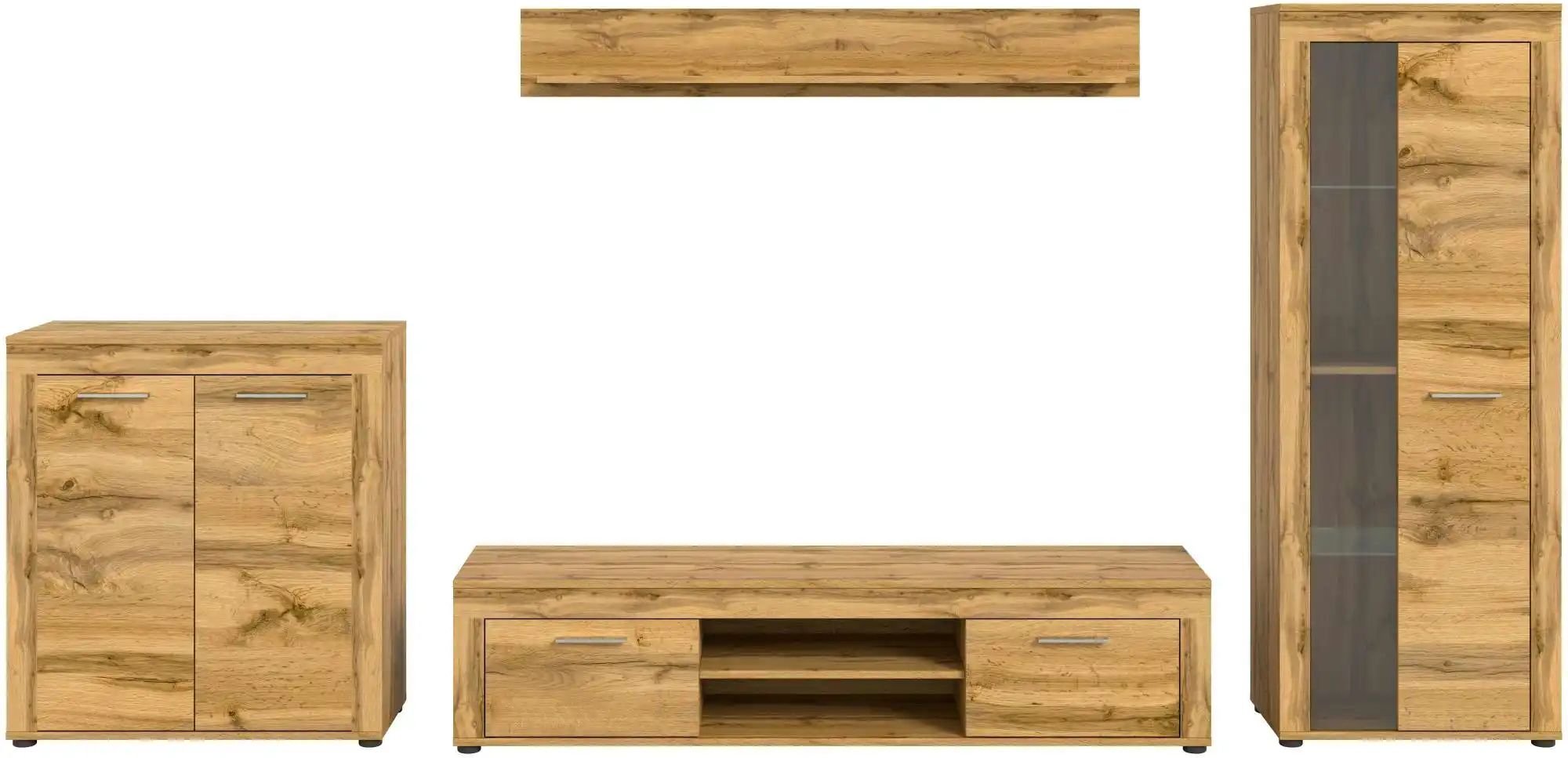 Wohnwand Bardenas ¦ holzfarben ¦ Maße (cm): B: 330 H: 159 T: 35.0 Kommoden & Sideboards > Wohnwände - Höffner