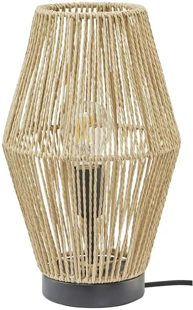 KHG Tischleuchte 1-flammigSchirm aus Seil ¦ beige ¦ Maße (cm): H: 33 Ø: 20 Lampen & Leuchten > Tischlampen - Höffner