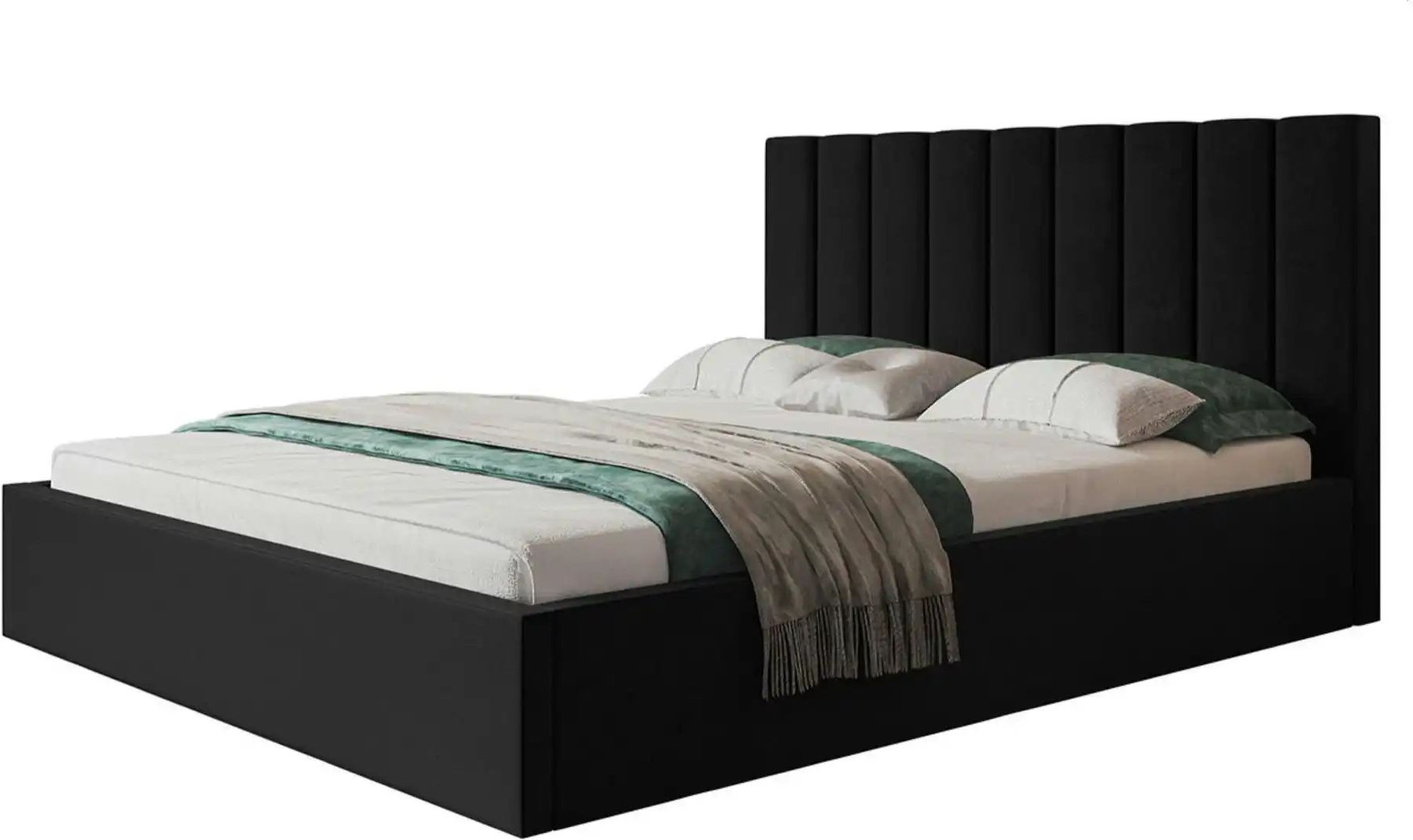 Polsterbett mit Stauraum Selaris ¦ schwarz ¦ Maße (cm): B: 168 H: 90 Betten > Polsterbetten - Höffner