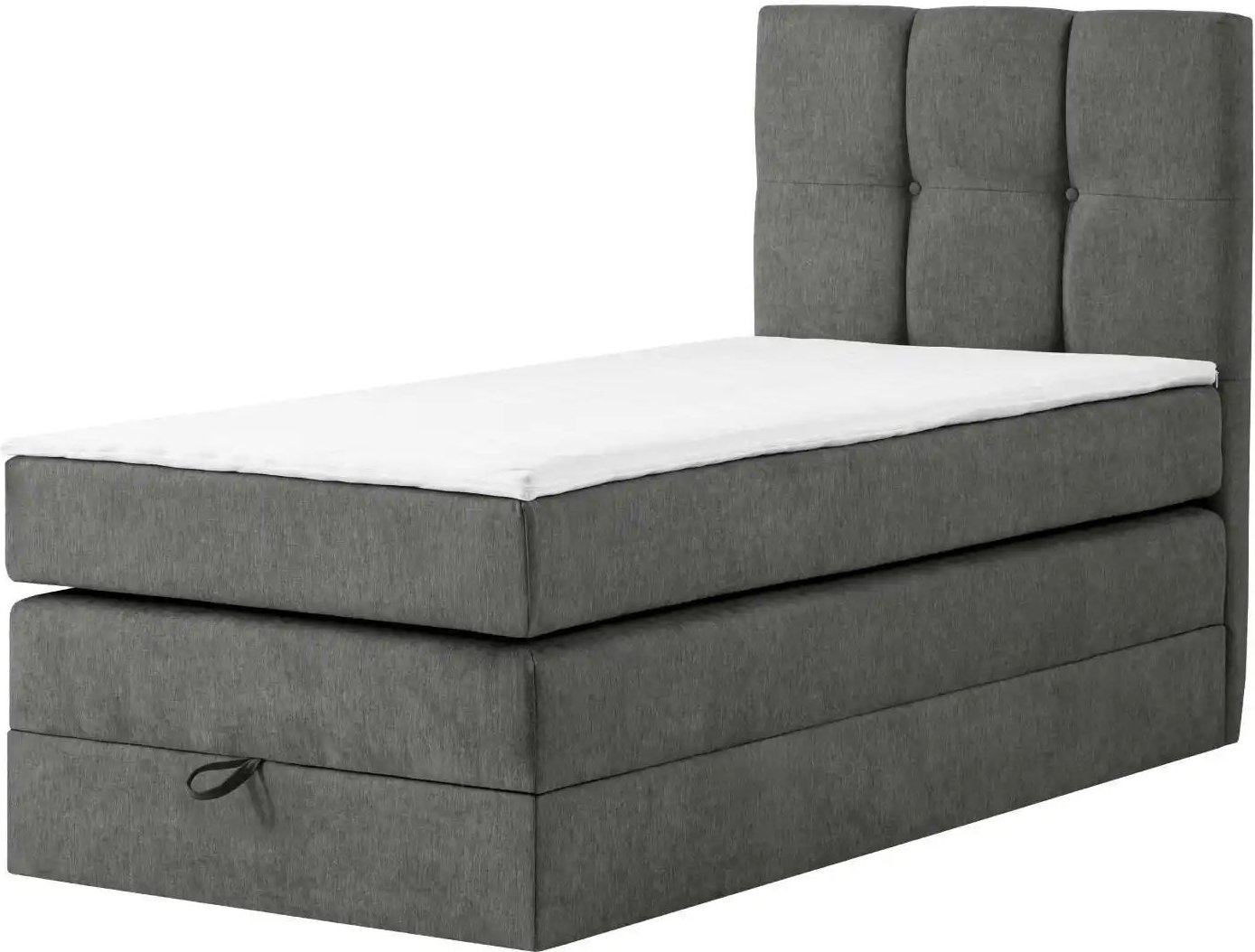 Boxspringbett mit Bettkasten Leeds ¦ grau ¦ Maße (cm): B: 100 H: 121 Betten > Boxspringbetten - Höffner