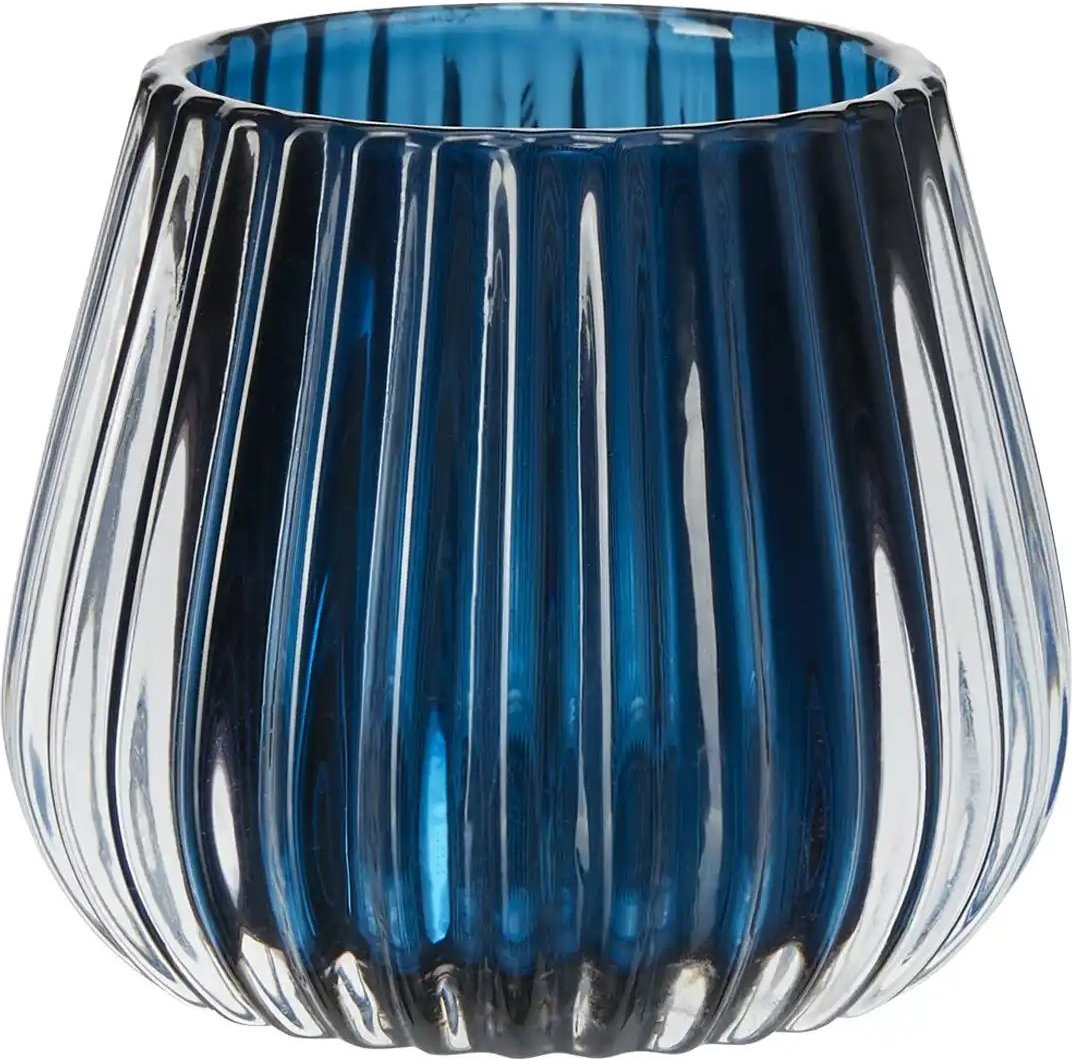 HOME STORY Teelichthalter ¦ blau ¦ Glas ¦ Maße (cm): H: 7,5 Ø: 8 Weihnachten - Höffner