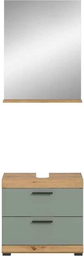 Badmöbel-Set SCHLOONSEE 2 teilig bestehend aus: Waschbeckenunterschrank Spiegel in verschiedenen Farben erhältlich ...