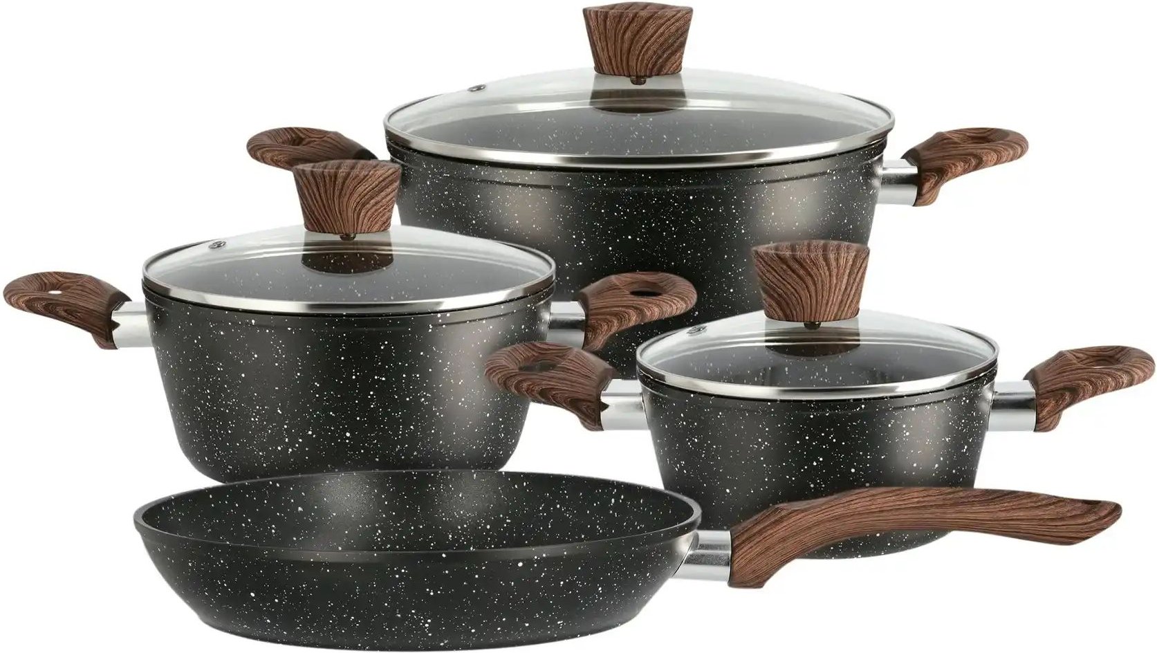 KHG Topfset 4-teilig ARBOR ¦ schwarz ¦ Aluminium Töpfe & Pfannen & Zubehör > Topf und Pfannen-Sets - Höffner