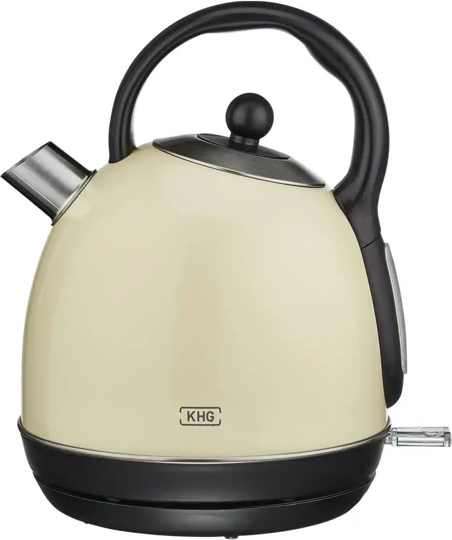 KHG Wasserkocher WK-1711 (C) ¦ creme ¦ Kunststoff,Metall lackiert,Edelstahl ¦ Maße (cm): B: 23,5 H: 26,5 T: 19.0 Elektr...