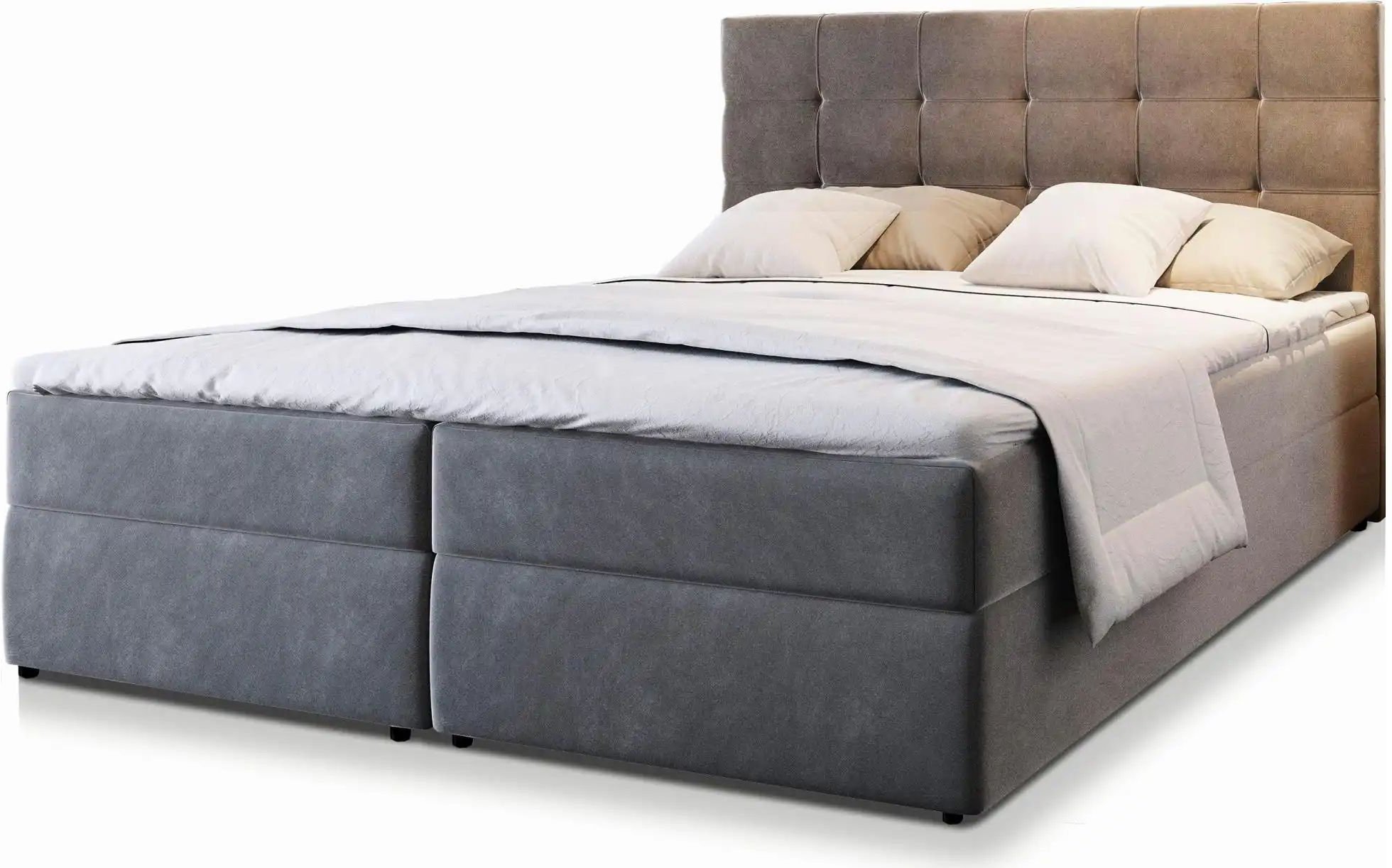 MASSENO Boxbett mit Bettkasten Glos ¦ grau ¦ Maße (cm): B: 140 H: 98 Betten > Polsterbetten - Höffner