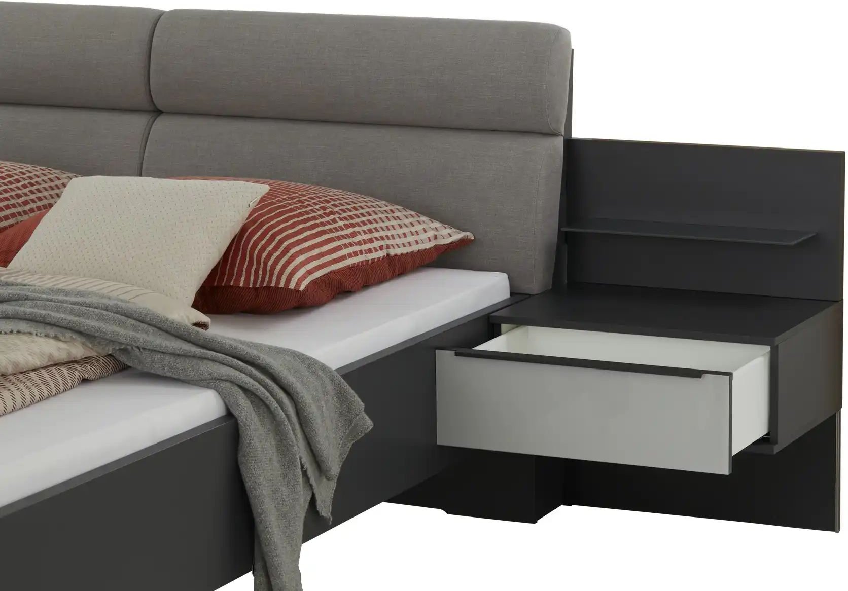 Nachtkonsolenkombination Glassystem ¦ grau ¦ Maße (cm): B: 60 H: 56,1 T: 46.0 Tische > Nachttische - Höffner