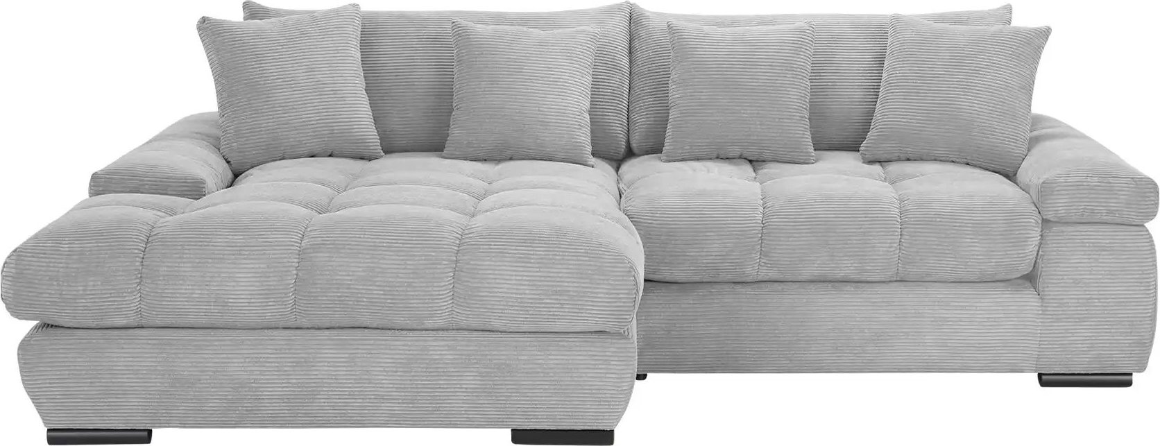 bobb Ecksofa mit trendigem Cordbezug Hella ¦ grau ¦ Maße (cm): B: 303 H: 96 T: 203.0 Polstermöbel > Sofas > 3-Sitzer - H...