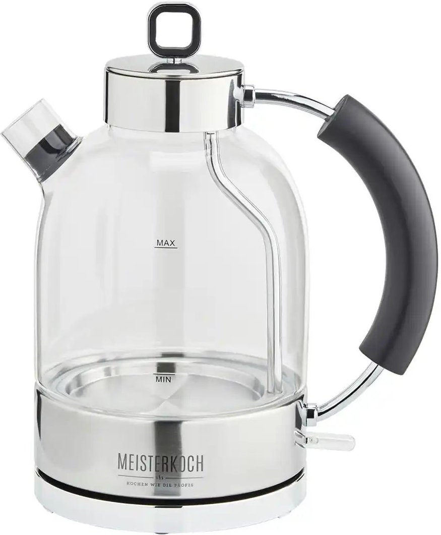 Meisterkoch Wasserkocher WK-161G ¦ silber ¦ Glas,Edelstahl ¦ Maße (cm): B: 24 H: 28 T: 14.0 Elektrokleingeräte > Wasser...