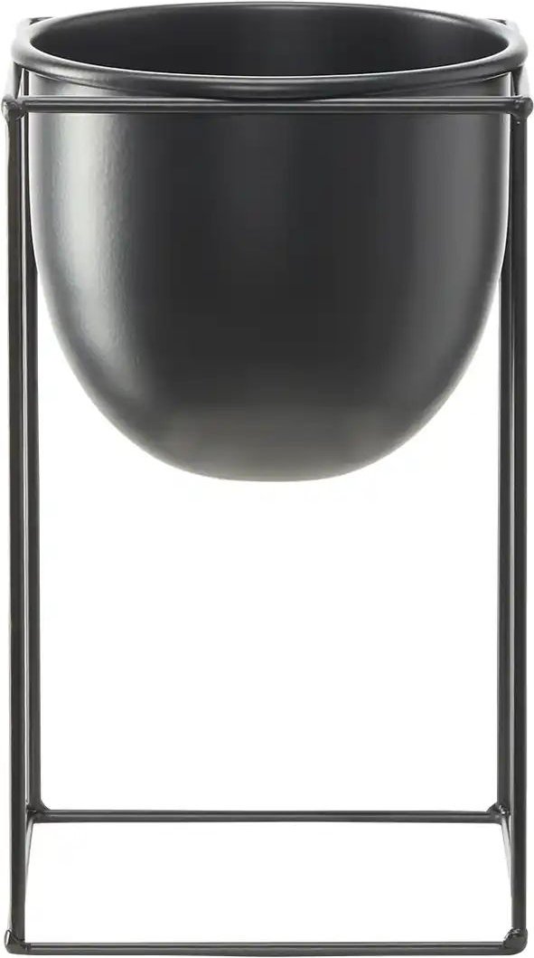 HOME STORY Übertopf auf Metallgestell ¦ schwarz ¦ Eisen ¦ Maße (cm): B: 15 H: 25 T: 15.0 Accessoires > Dekoartikel - H...