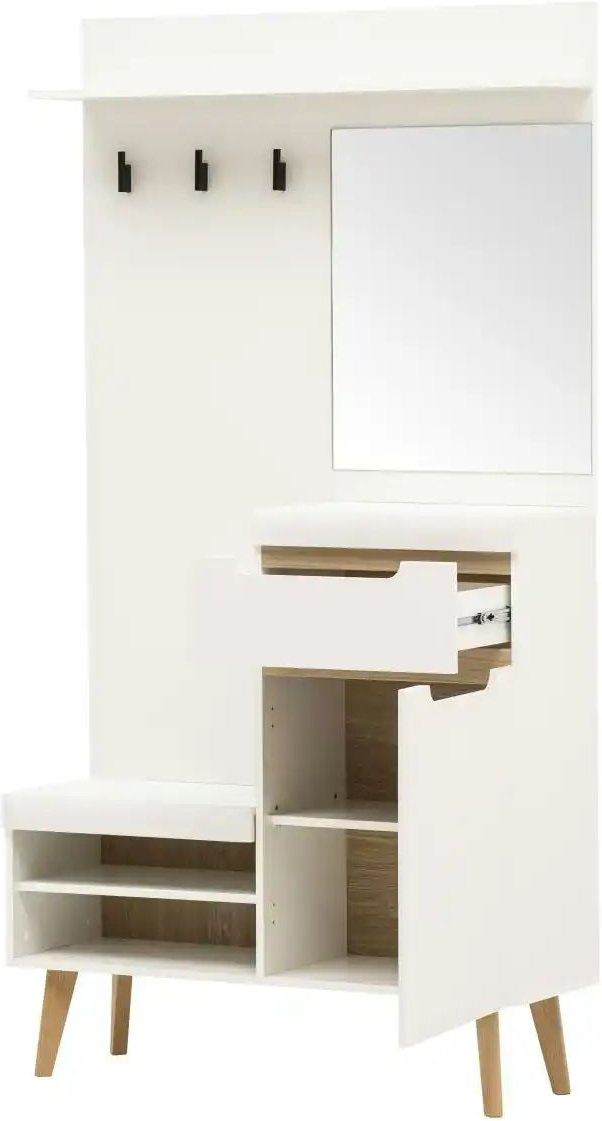 Thumbnail - Garderobe Malaren ¦ weiß ¦ Maße (cm): B: 107 H: 197 Garderoben & Kleiderstangen > Garderoben - Höffner