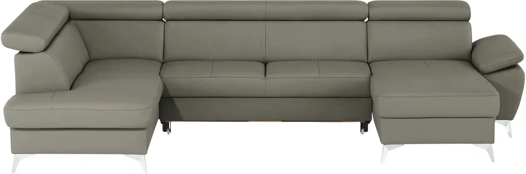 uno Wohnlandschaft mit verstellbarem Kopfteil Apollo ¦ grau ¦ Maße (cm): B: 338 H: 96 T: 210.0 Polstermöbel > Sofas > Sc...