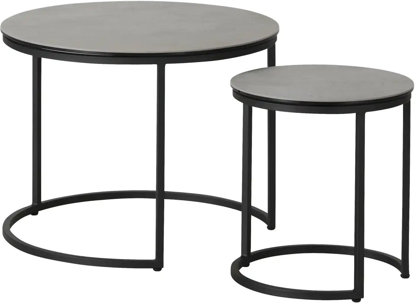 Jette Home Beistelltisch Set Twins III ¦ grau ¦ Maße (cm): H: 43 Ø: 58 Tische > Beistelltische > Beistelltische ohne R...