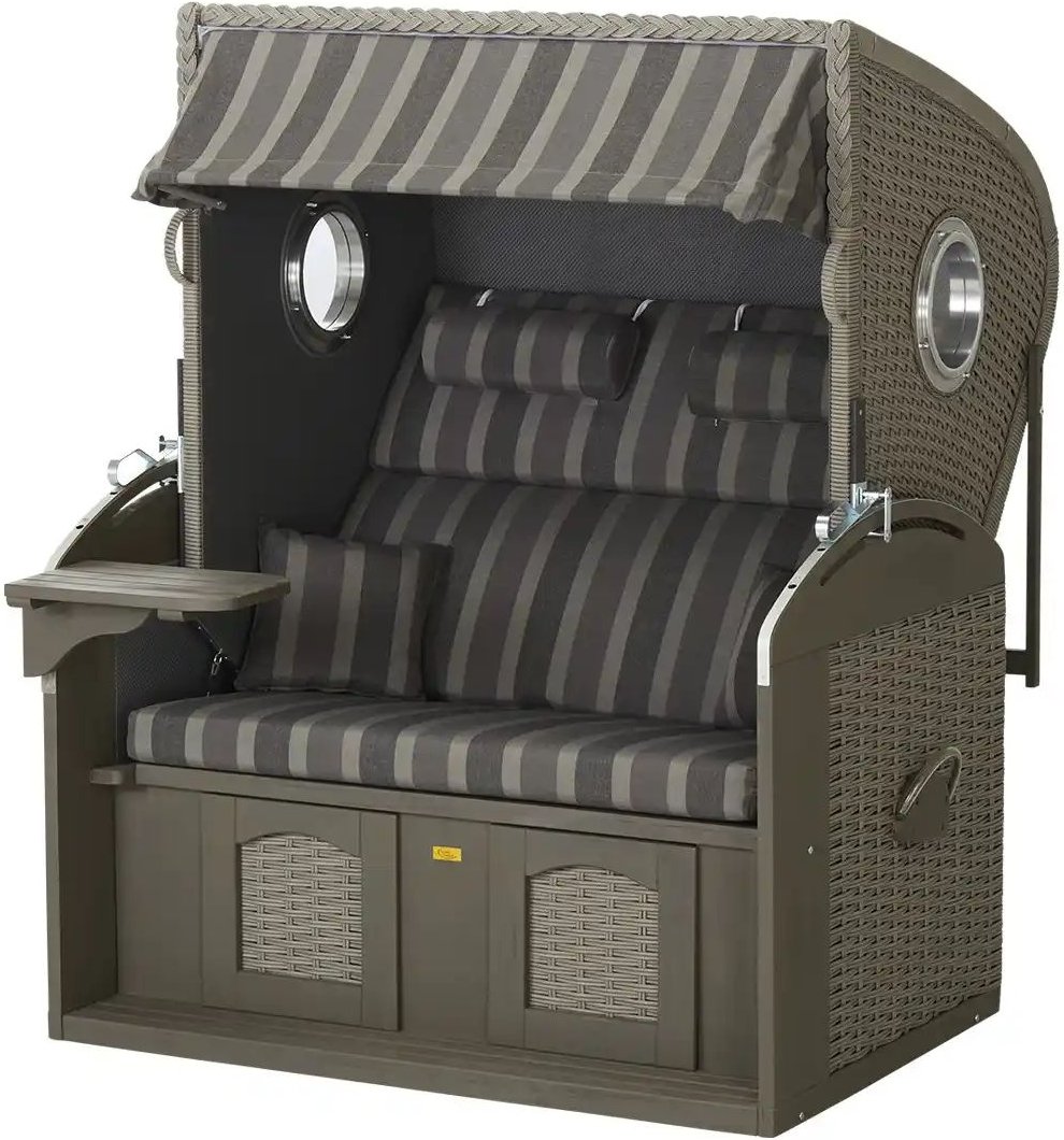 Strandkorb Karlshagen ¦ grau ¦ Maße (cm): B: 135 H: 160 T: 98.0 Garten > Garten Lounge-Möbel > Strandkörbe - Höffner