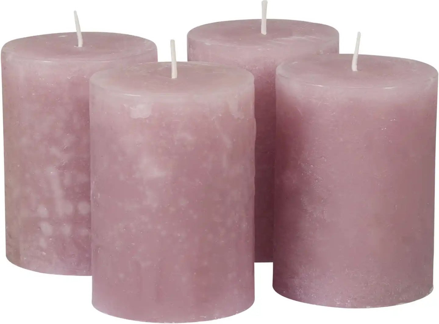 HOME STORY Stumpenkerze 4er-Set ¦ rosa/pink ¦ Paraffin ¦ Maße (cm): B: 14 H: 11 T: 14.0 Accessoires > Kerzen & Kerzen...