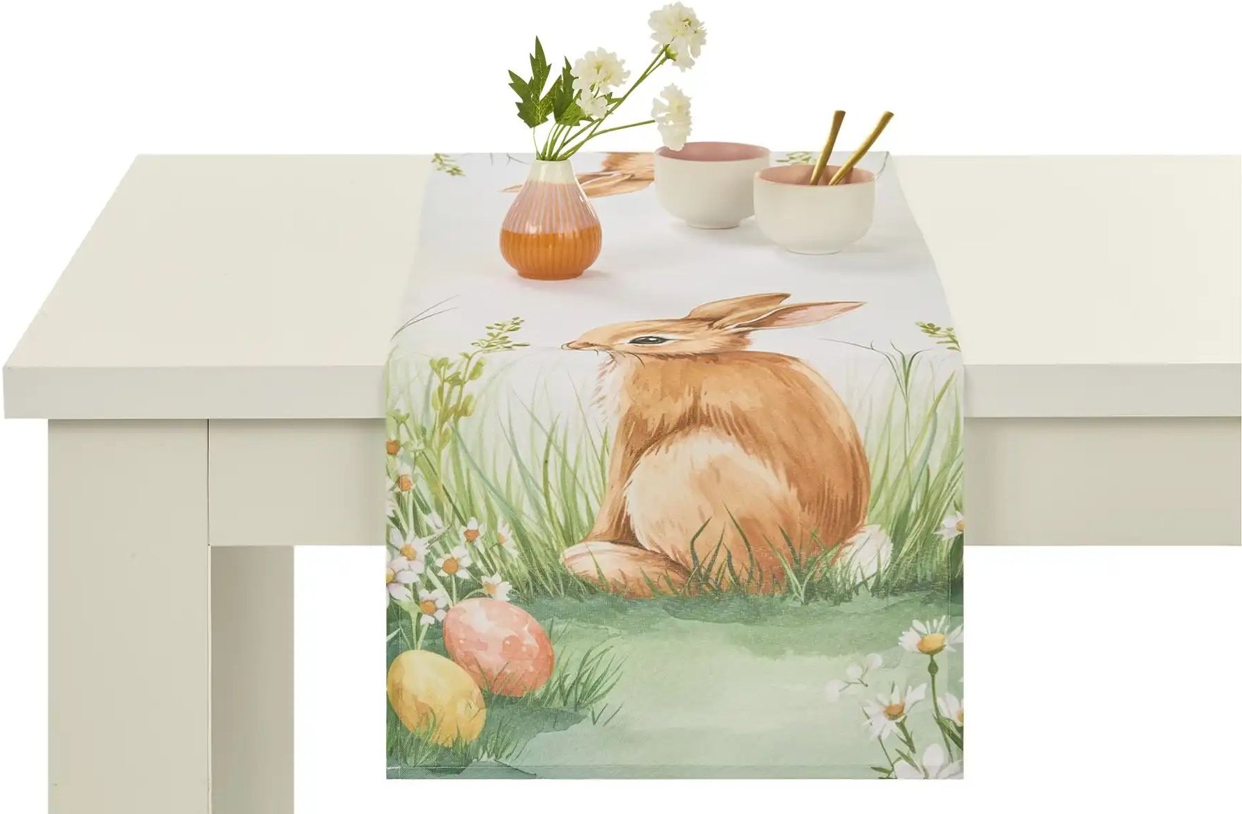 Tischläufer  Hase ¦ mehrfarbig ¦ Synthetik ¦ Maße (cm): B: 140 Tischwäsche & Küchentextilien > Tischläufer - Höffner