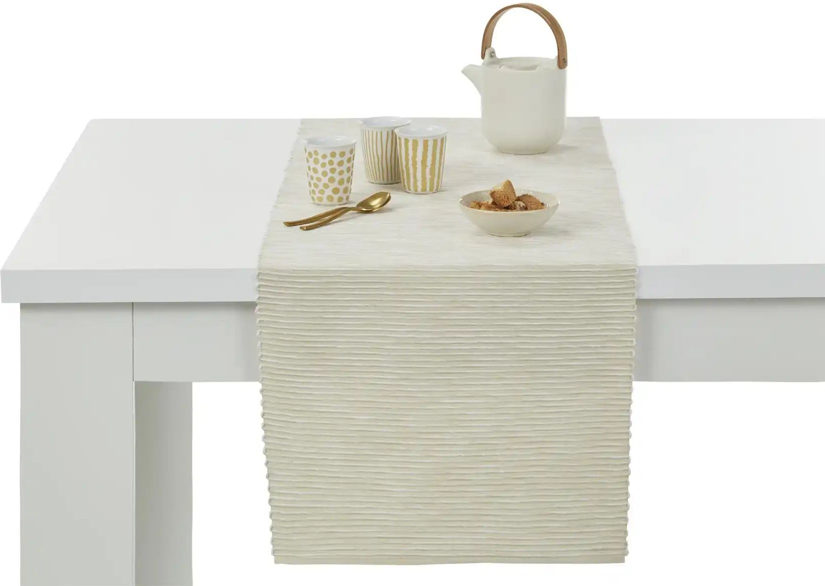 HOME STORY Tischläufer Greta ¦ beige ¦ 100% Baumwolle ¦ Maße (cm): B: 40 Tischwäsche & Küchentextilien > Tischläufer - ...