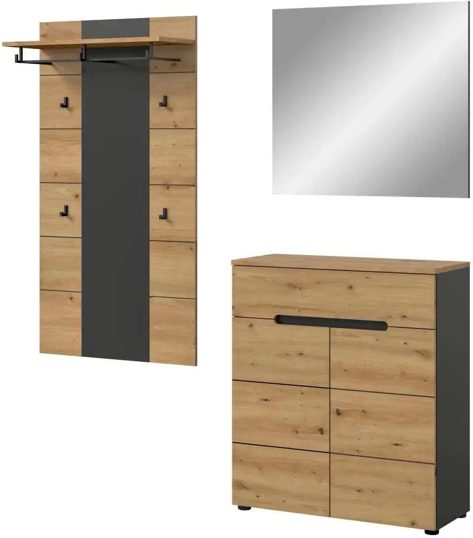 Garderobenkombination ¦ grau ¦ Maße (cm): B: 175 H: 190 Garderoben & Kleiderstangen > Garderobensysteme - Höffner