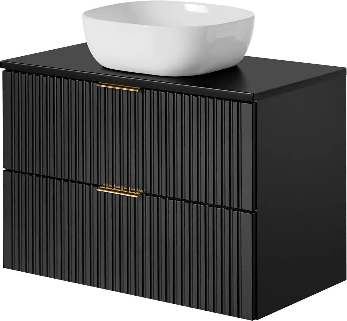 Waschtischkombination Alpsee ¦ schwarz ¦ Maße (cm): B: 80,6 H: 59,2 T: 46.5 Schränke > Badschränke > Waschbecken-unters...