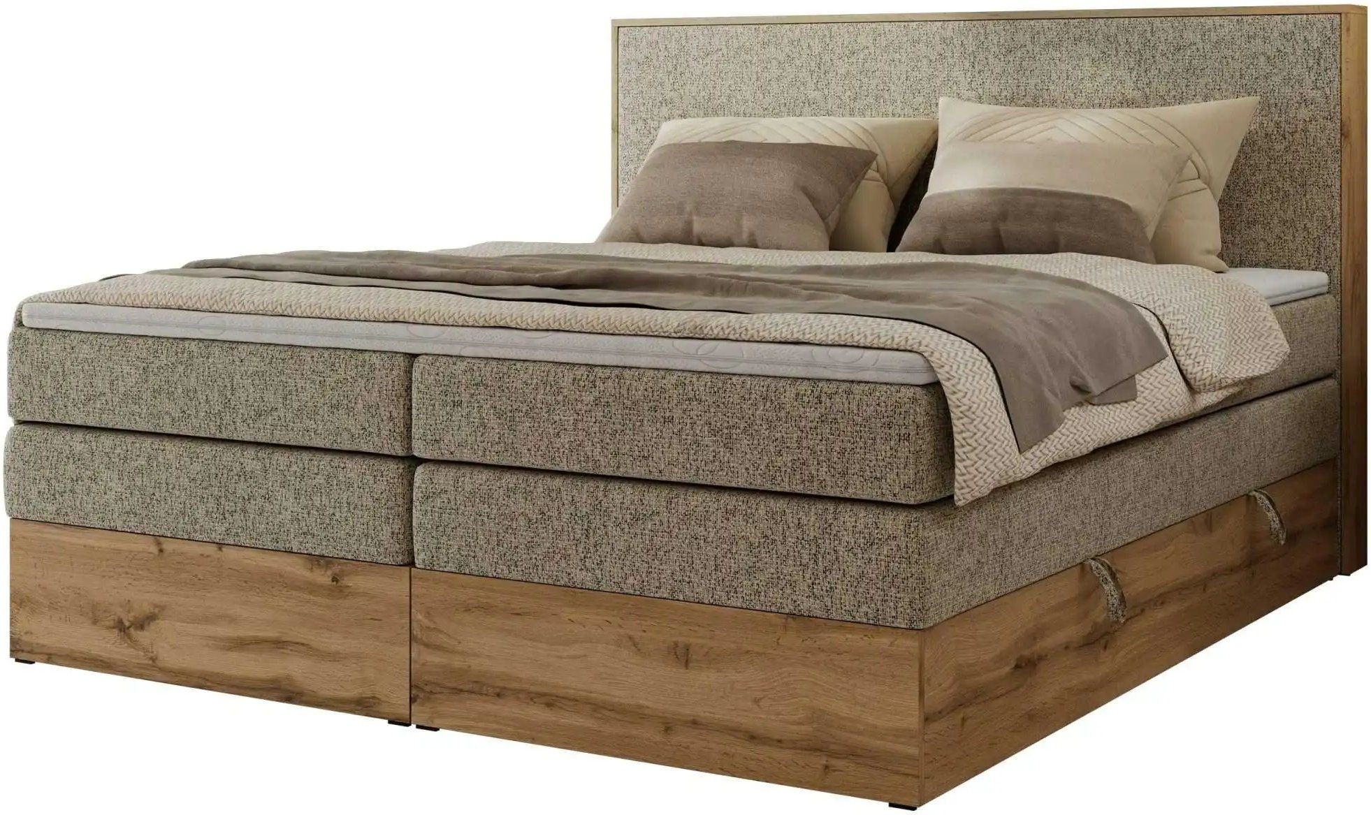 Thumbnail - Boxspringbett mit Bettkasten Wood Classic King ¦ beige ¦ Maße (cm): B: 204 H: 120 Betten > Boxspringbetten - Höffner